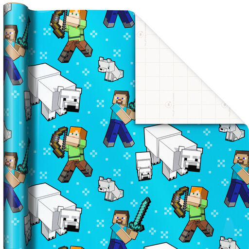 Minecraft Holiday Wrapping Paper, 30 sq. ft., 