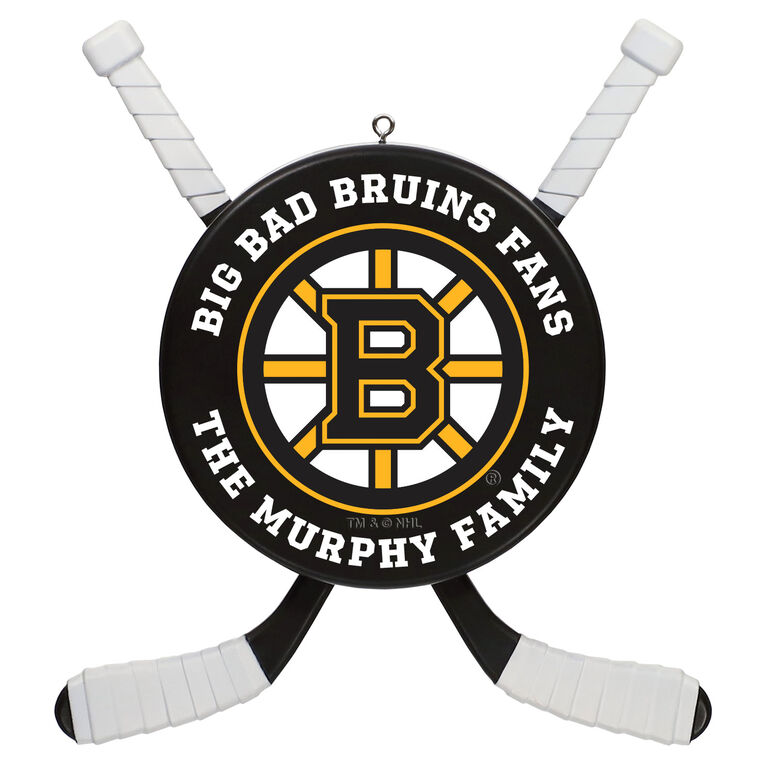 NHL Boston Bruins® Hockey Personalized Ornament, Custom Text