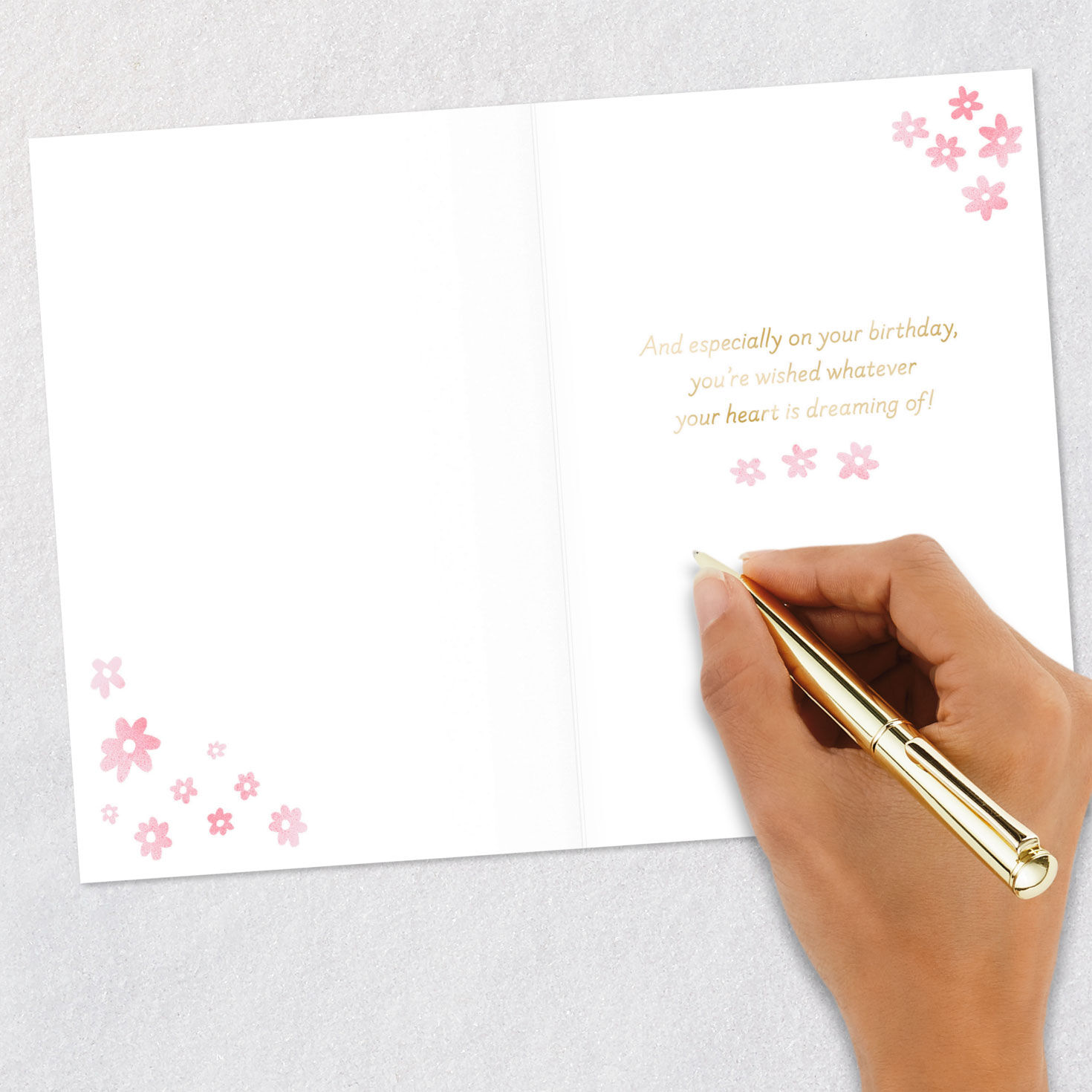 Cupcake and Flowers Granddaughter Birthday Card Signing card image number 6