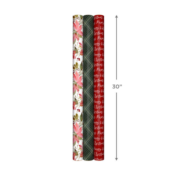 Homespun Charm 3-Pack Christmas Wrapping Paper, 75 sq. ft., , large image number 8