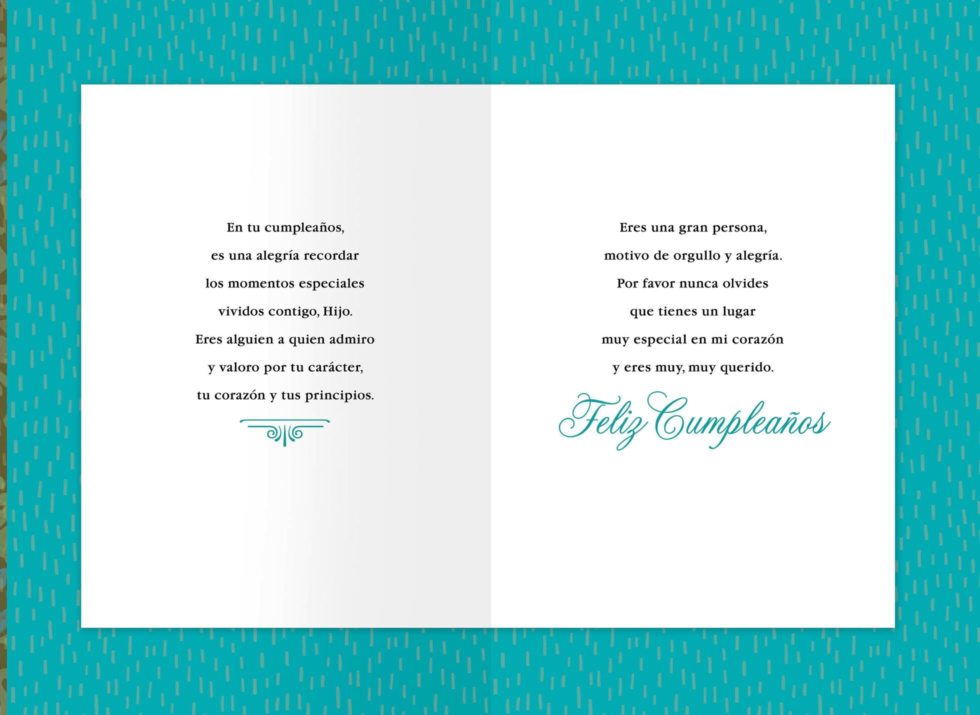 To My Beloved Son Spanish-Language Birthday Card