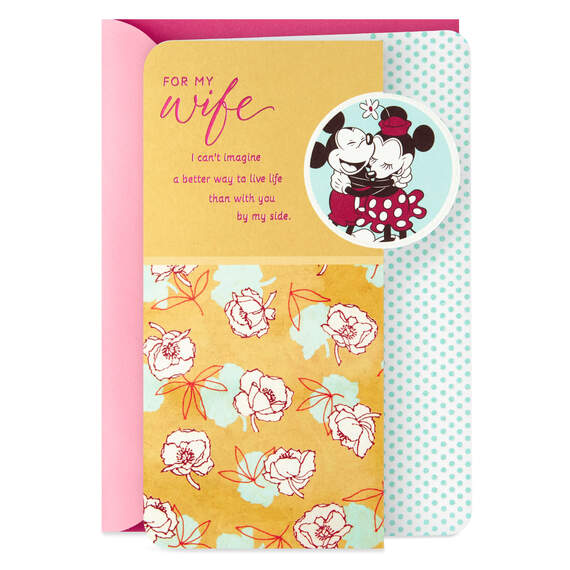 Disney Mickey and Minnie Hugging Mother's Day Card for Wife, , large image number 1