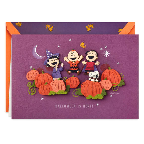 Peanuts® Gang in the Pumpkin Patch Halloween Card, , large image number 1