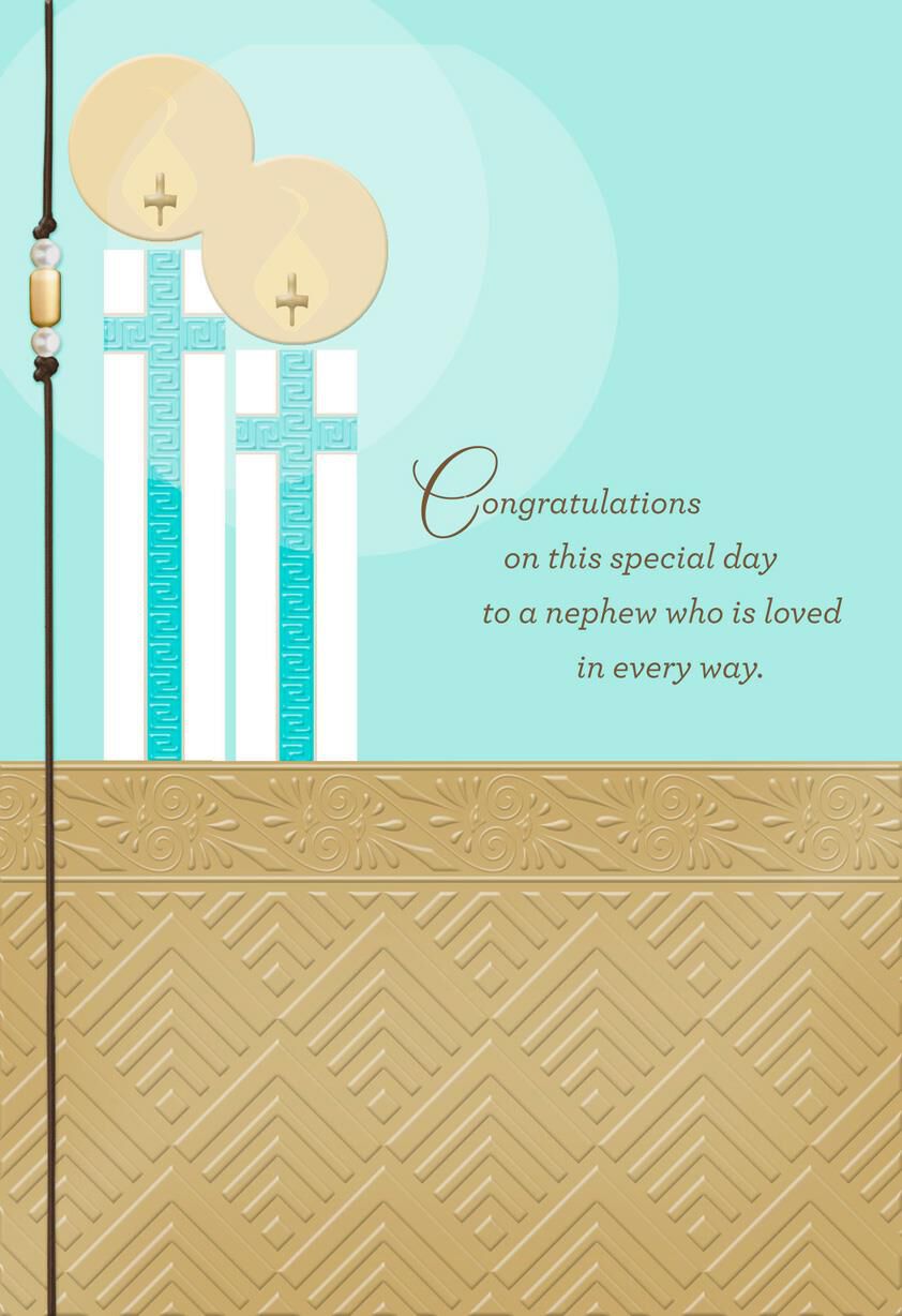 Blessings for a Special Nephew Religious First Communion Card