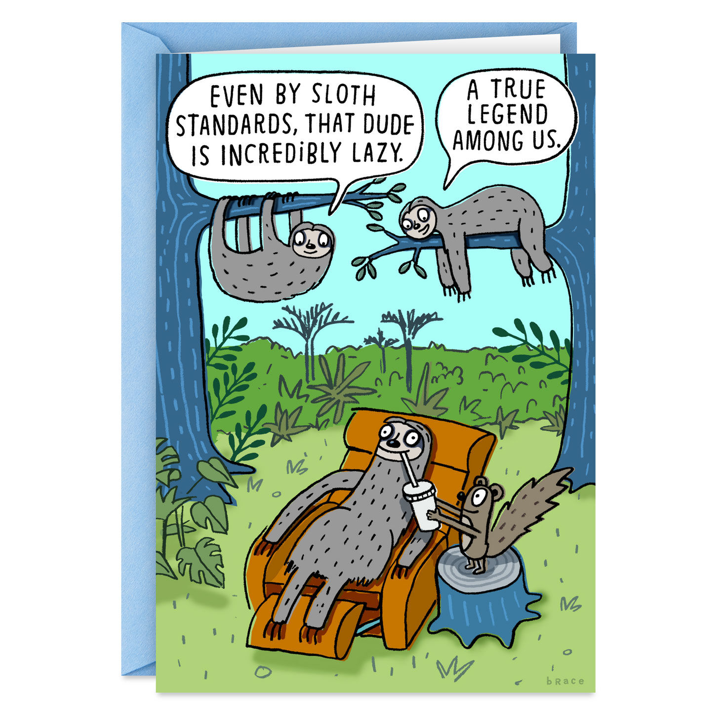 Lazy Sloths Funny Birthday Card