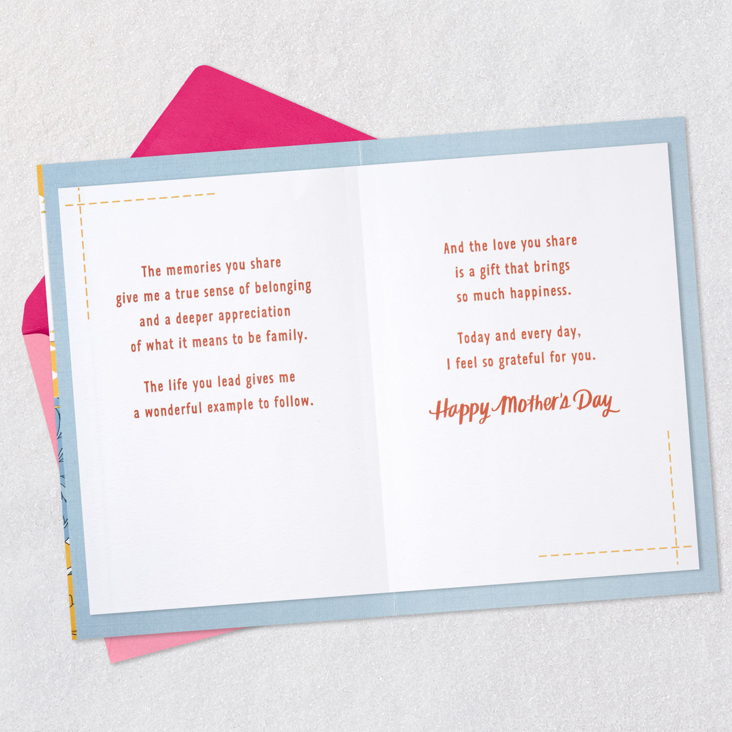 Yellow and Orange Quilt Mother's Day Card for Grandma Open card with envelope image number 4