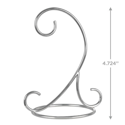 Silver Swirls Metal Miniature Ornament Display Stand, 