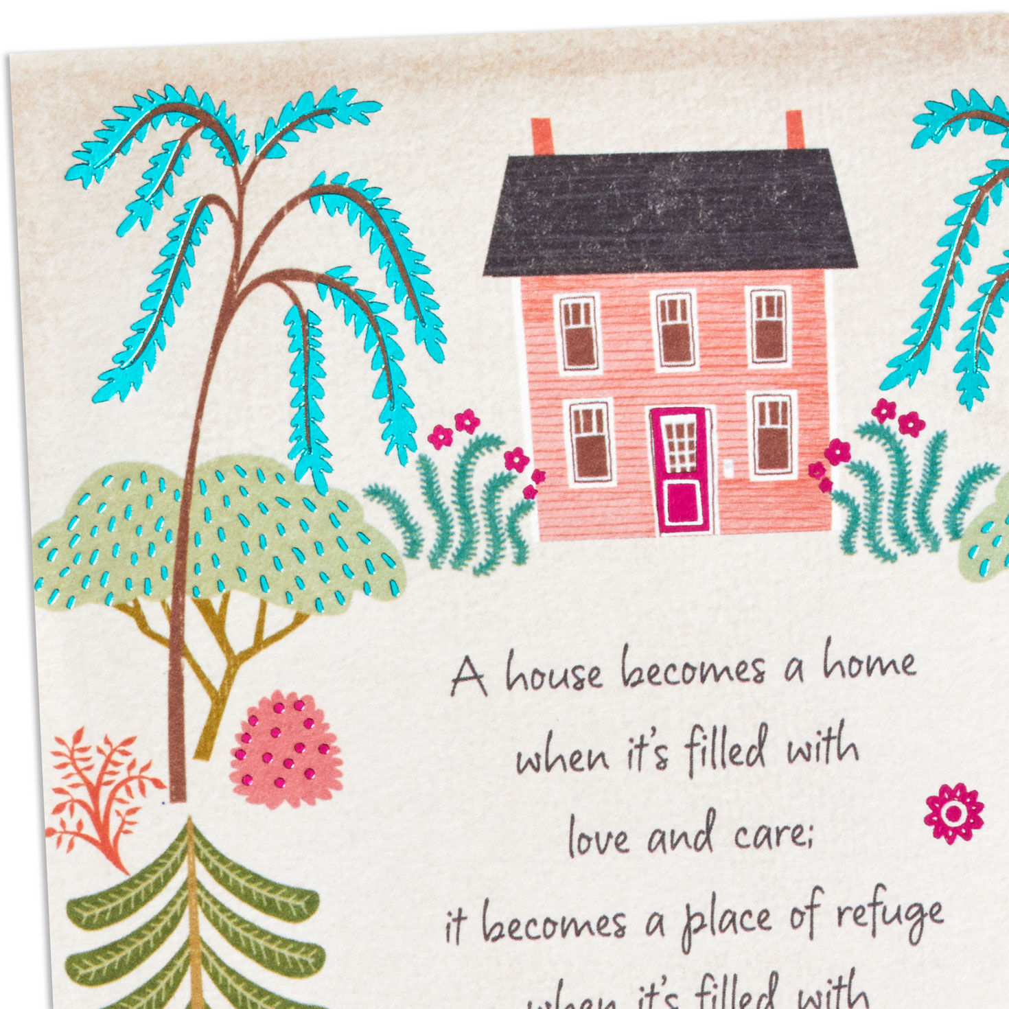 Pink House Religious New Home Congratulations Card Card Front Detail image number 5