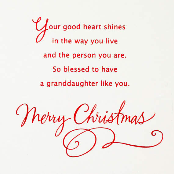 Your Good Heart Shines Christmas Card for Granddaughter, , large image number 2