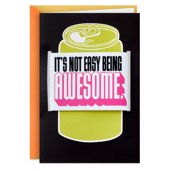 Awesome Funny Birthday Card With Can Cooler