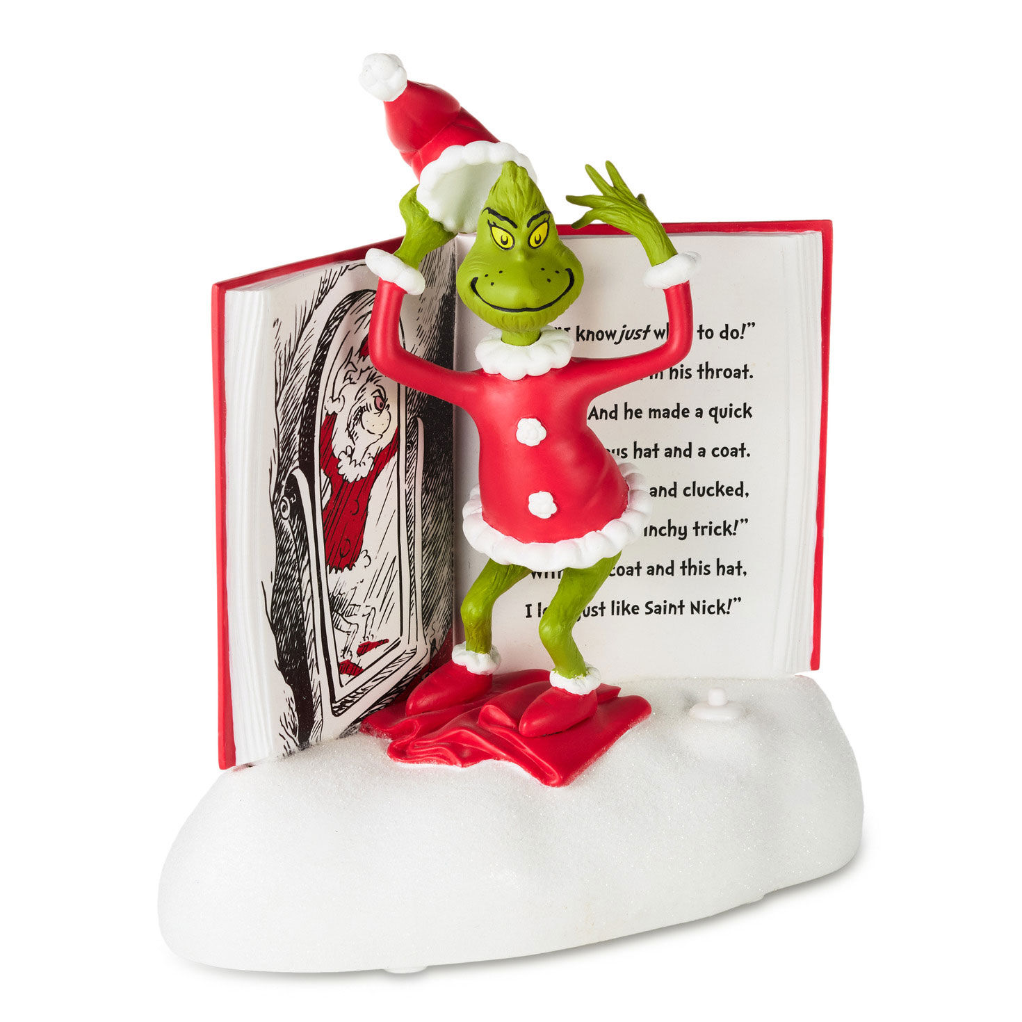 Dr. Seuss's How the Grinch Stole Christmas!™ Grinchy Trick Storybook Figurine With Sound, 7.5"