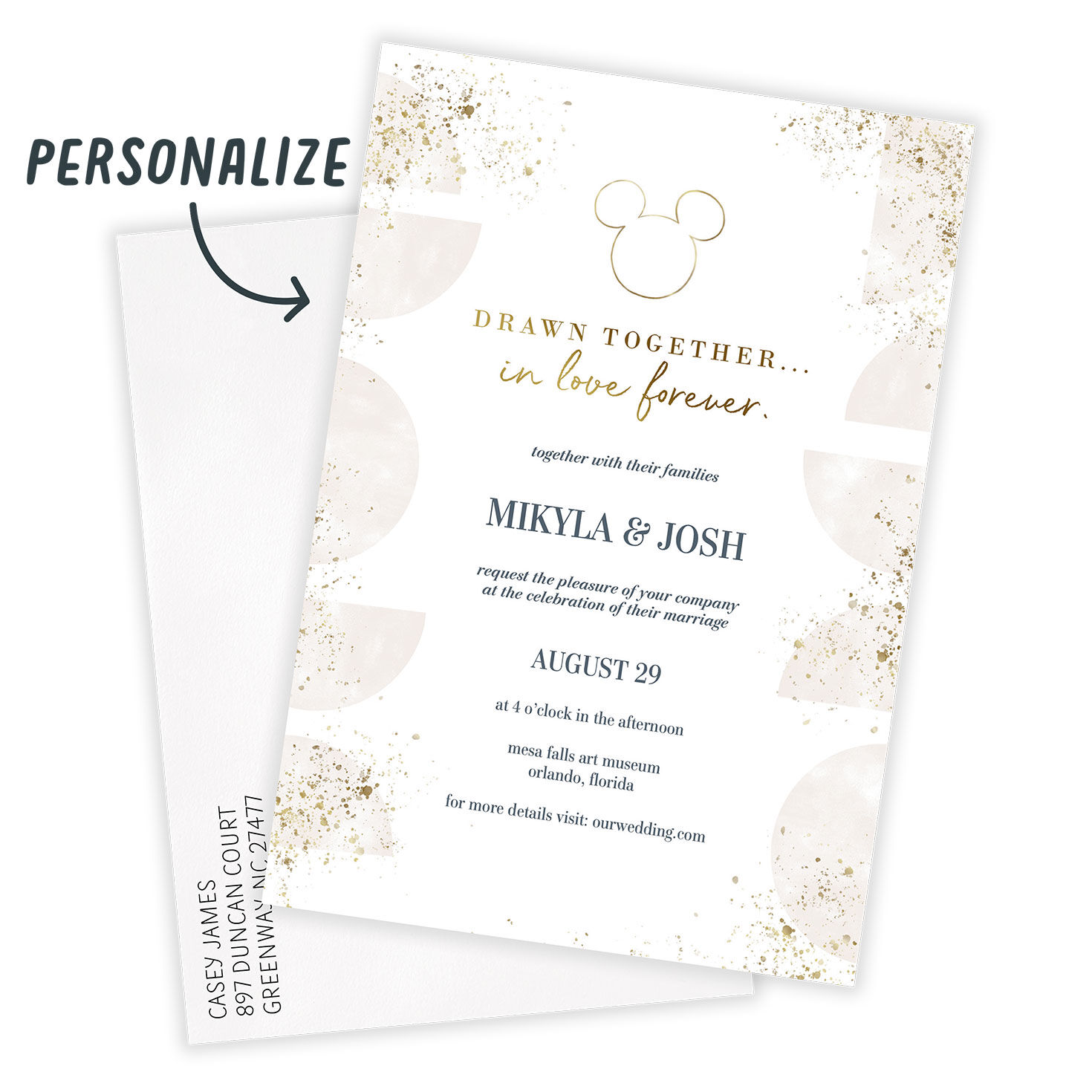 Disney In Love Forever Wedding Invitation, , large image number 2