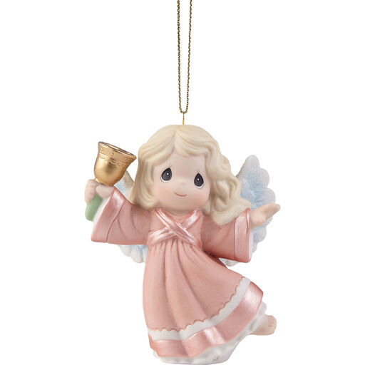 Precious Moments Ringing In Holiday Cheer Annual Angel Ornament, 3.5", 