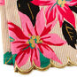 Bold Poinsettias on Gold Stripes Tea Towel closeup view image number 3