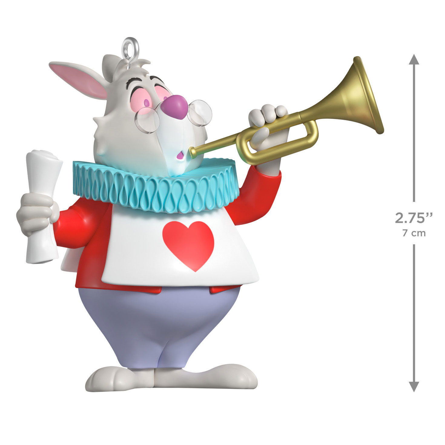 Alice in Wonderland White Rabbit Keepsake Ornament measurement image number 3