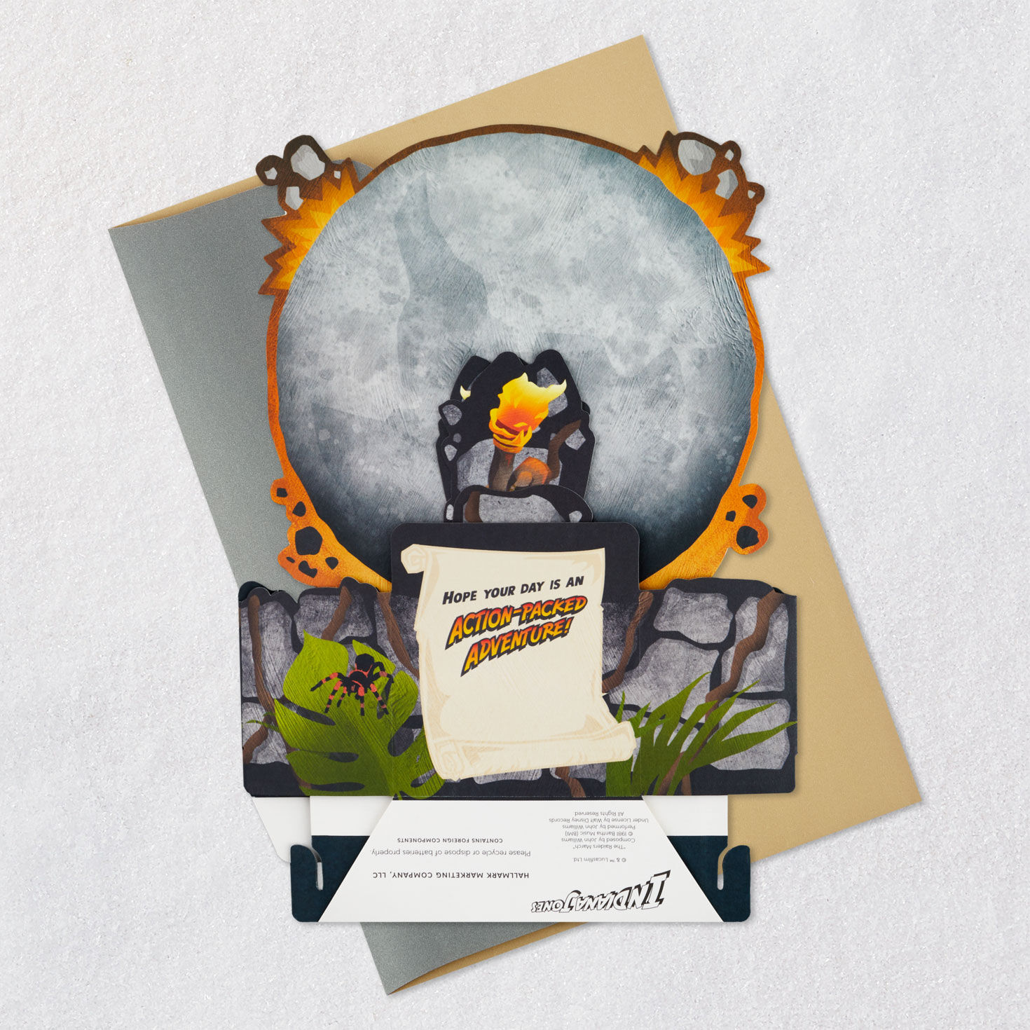 Indiana Jones Boulder Musical Light-Up 3D Pop-Up Card Card Back with Envelope image number 7