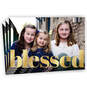 Blessed Gold Lettering Flat Photo Card, , large image number 1