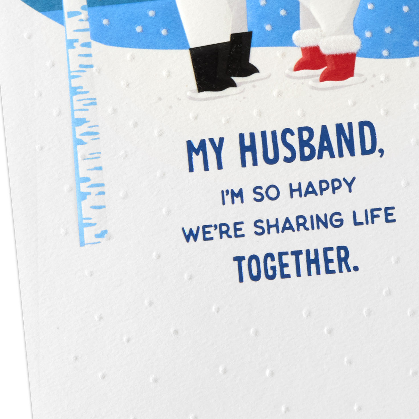 Polar Bears in Santa Hats Husband Christmas Card Card Front Detail image number 5