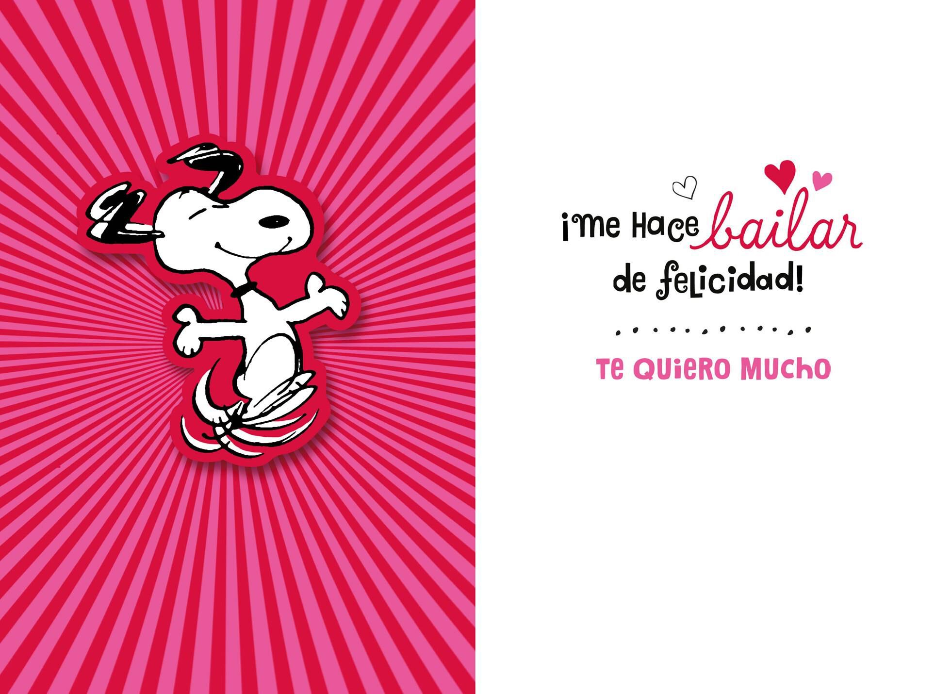 Peanuts 174 Snoopy Happy Dance Spanish Valentine S Day Card