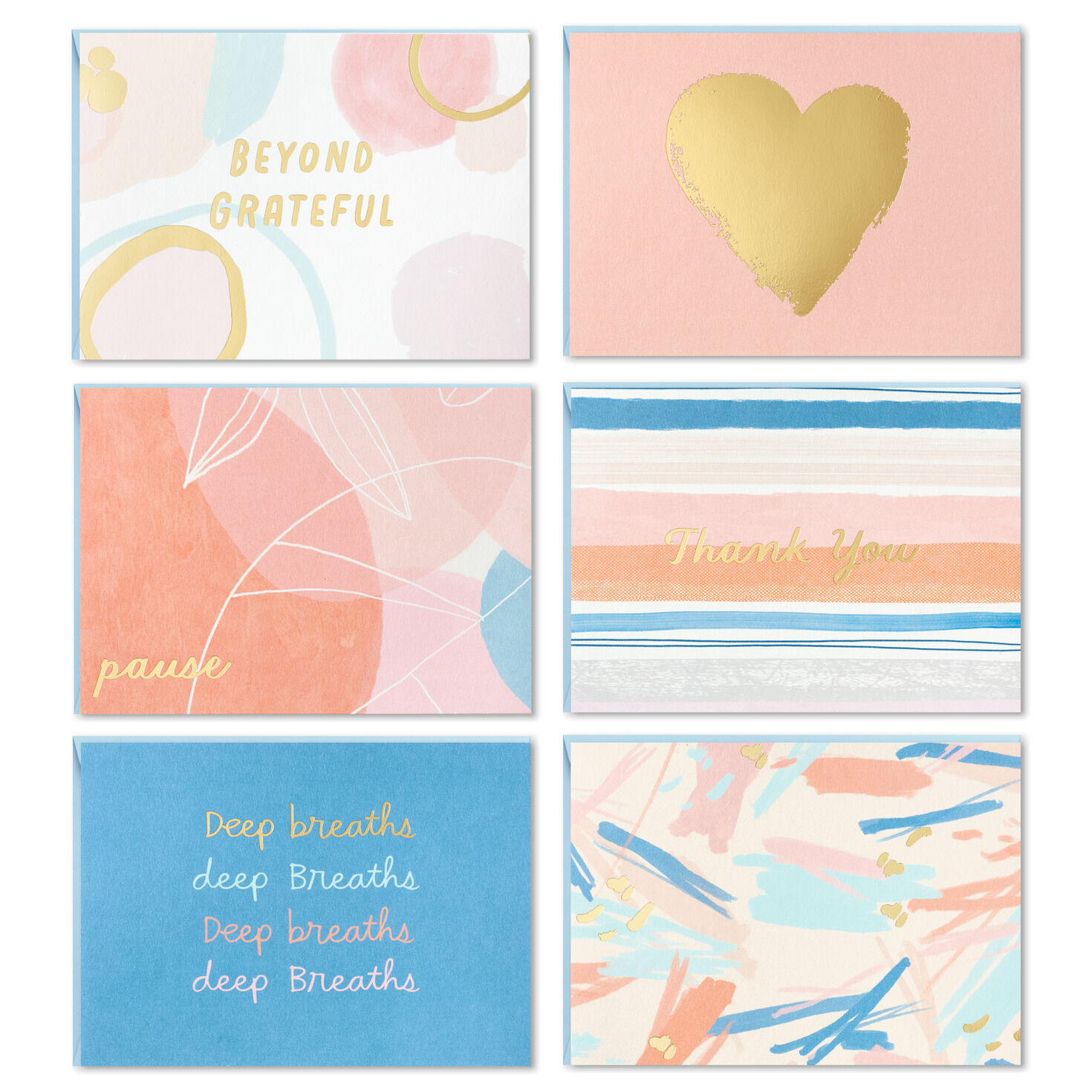 Painted Pastels Assorted Blank Note Cards, Box of 24 Note Cards