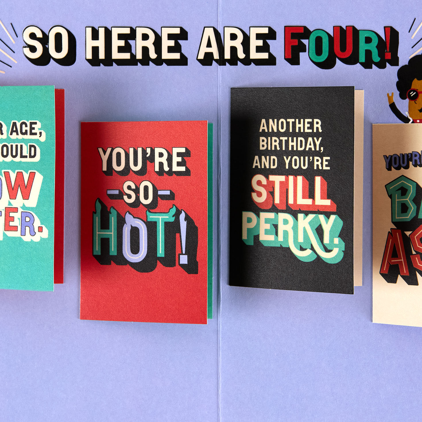 Cartoon Lady Birthday Card With Mini-Cards for Her Sentiment image number 2