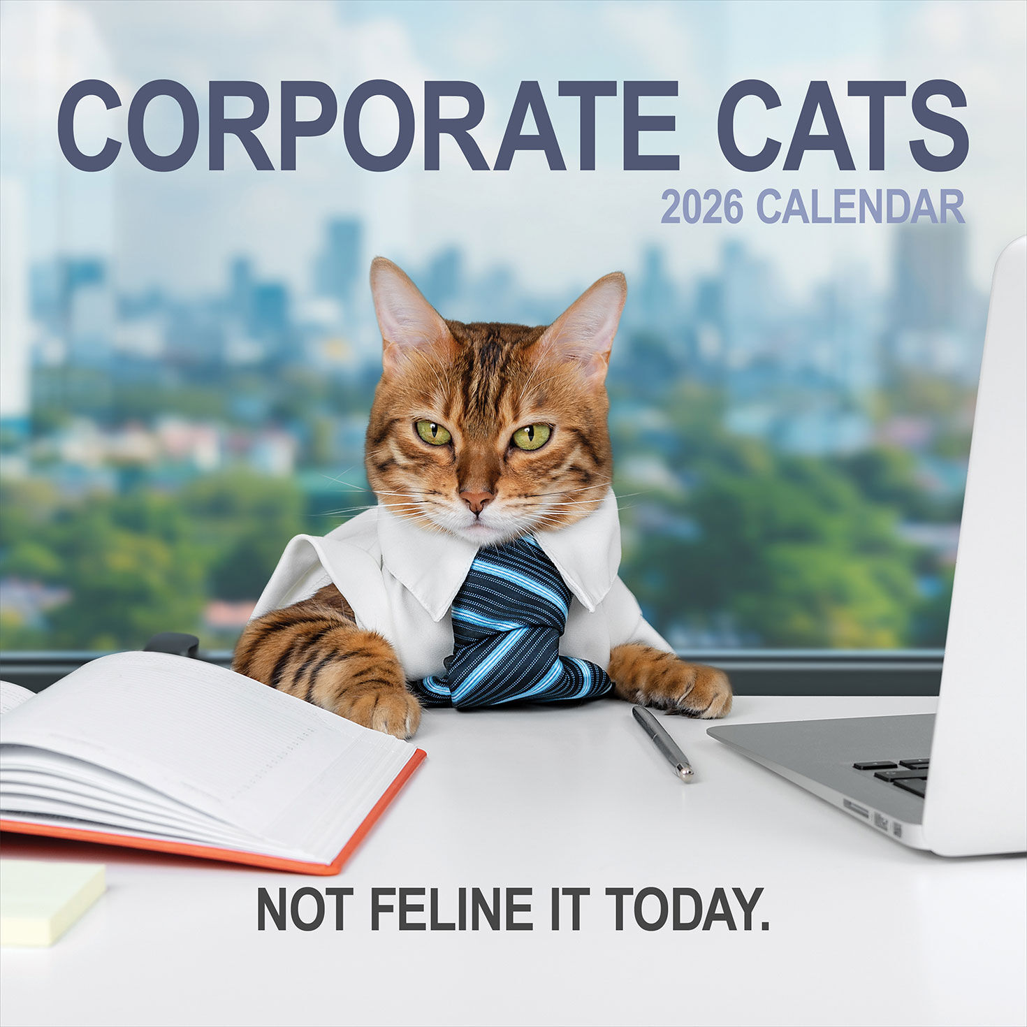 Time Factory Corporate Cats Funny 2026 Wall Calendar
