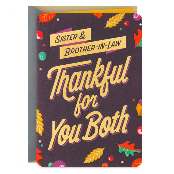 Thankful for You Both Thanksgiving Card for Sister and Brother-in-Law