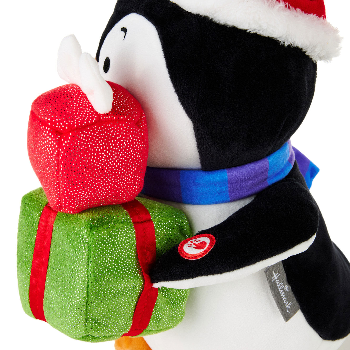 Penguin Carrying Gifts Plush upclose view image number 4
