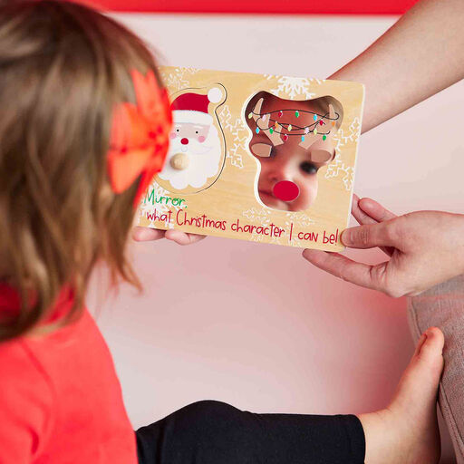 Mud Pie 3-Piece Christmas Mirror Puzzle for Kids, 