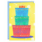 Tiered Cake With Candles Happy Birthday Card Card Front image number 1