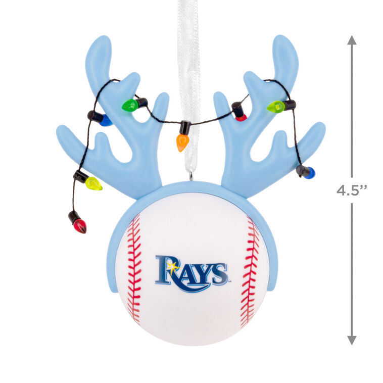 Rays Reindeer Baseball Christmas Ornament measurement image number 3