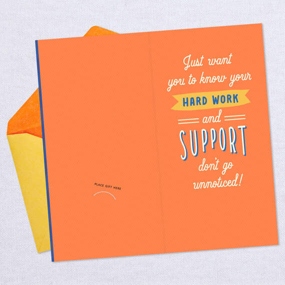 Thanks for All Your Hard Work Money Holder Thank-You Card, , large image number 3