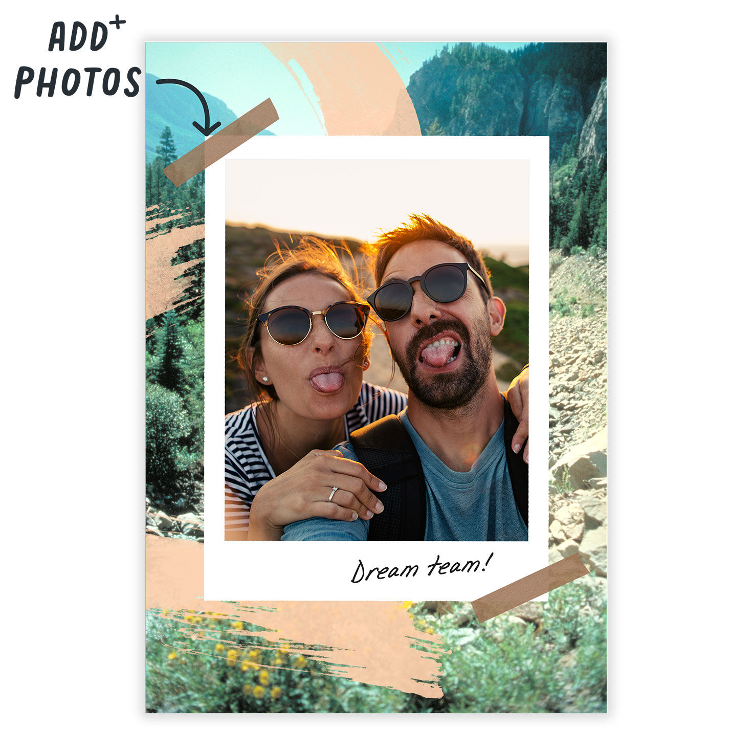 Mountain Scene Polaroid Photo Personalized Card Card Front indicating personalization image number 2