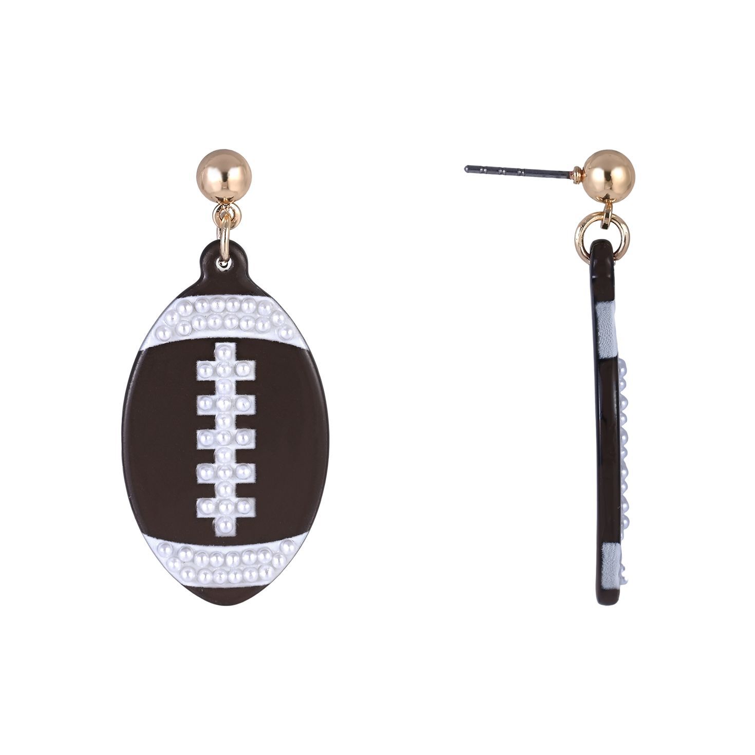 Game Day Football Earrings front and side image number 2