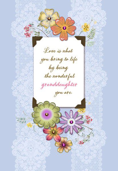 Wonderful Granddaughter Birthday Card
