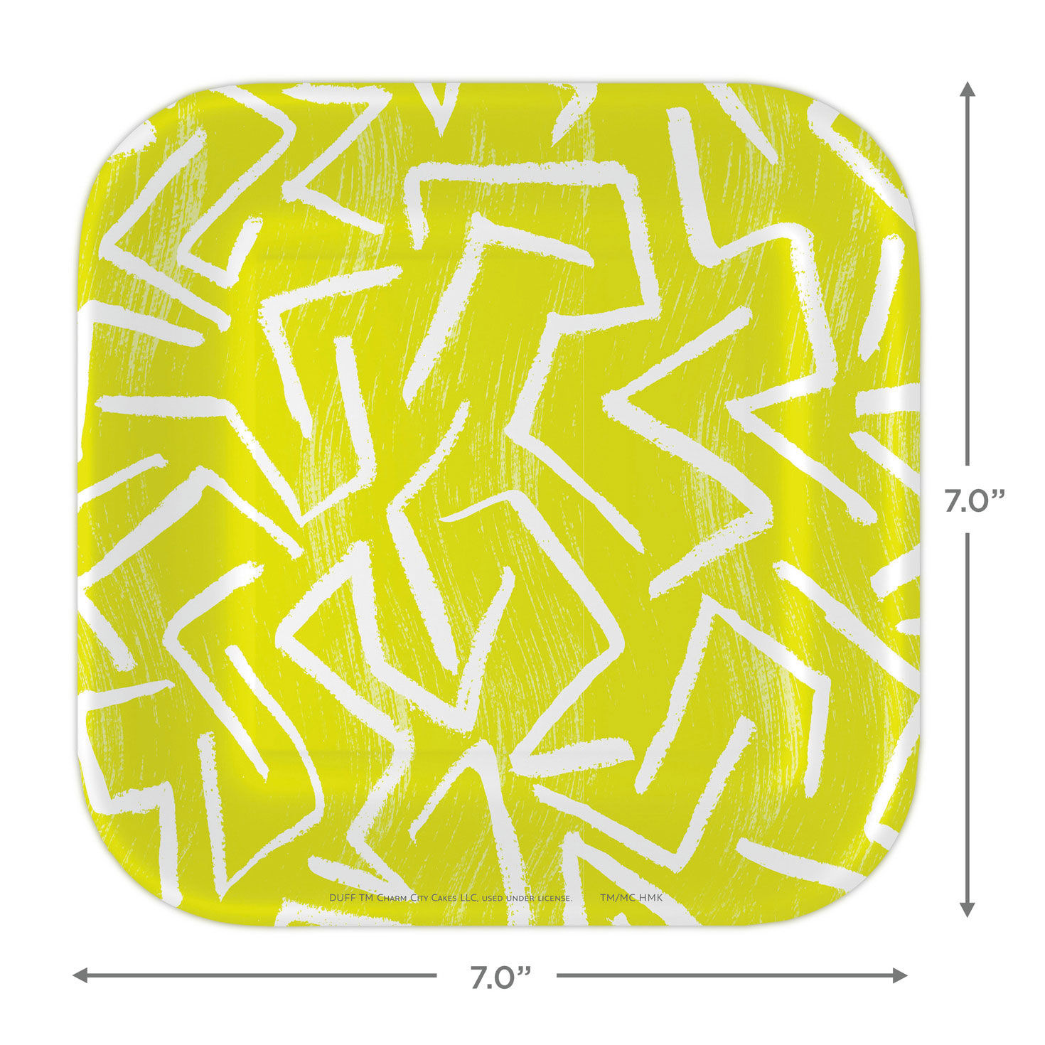 Zig-Zag Stripe on Yellow Dessert Plates, Pack of 8, , large image number 4