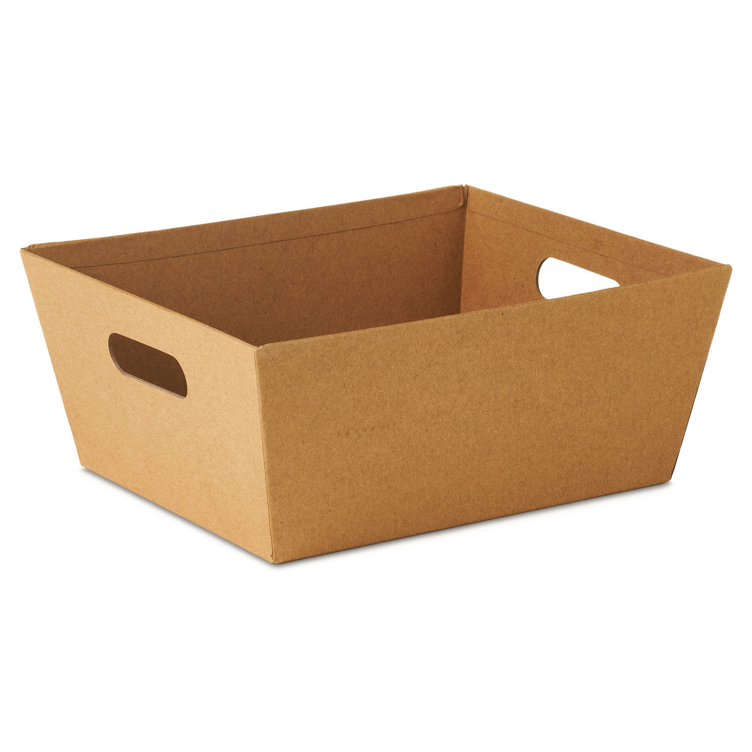 Kraft Brown Gift Basket Tray with Handles back image number 6