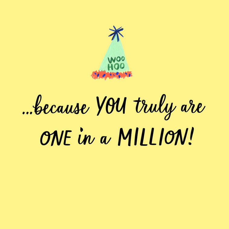 You're One In A Million Birthday Card, , large image number 2
