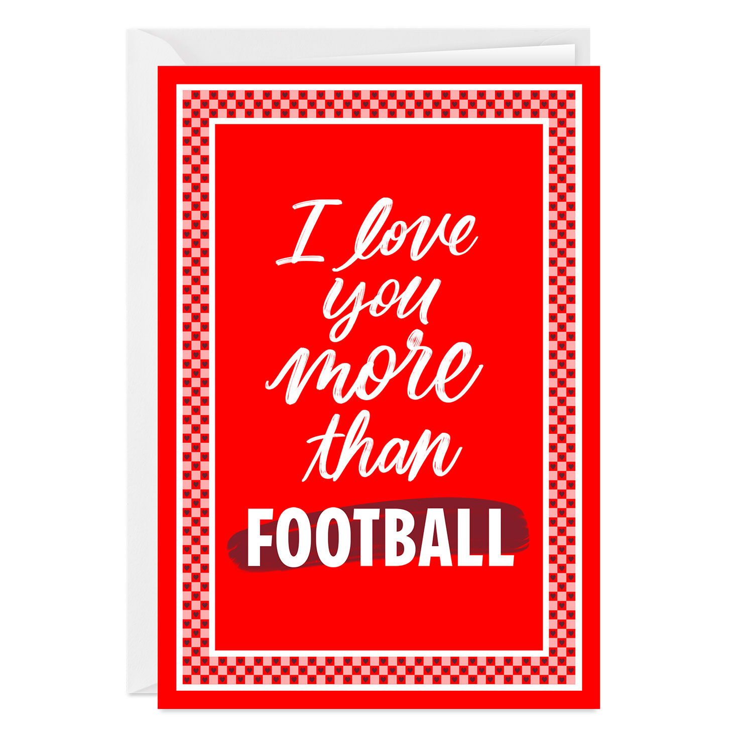 Love You More Than Football Funny Custom Valentine's Day Card