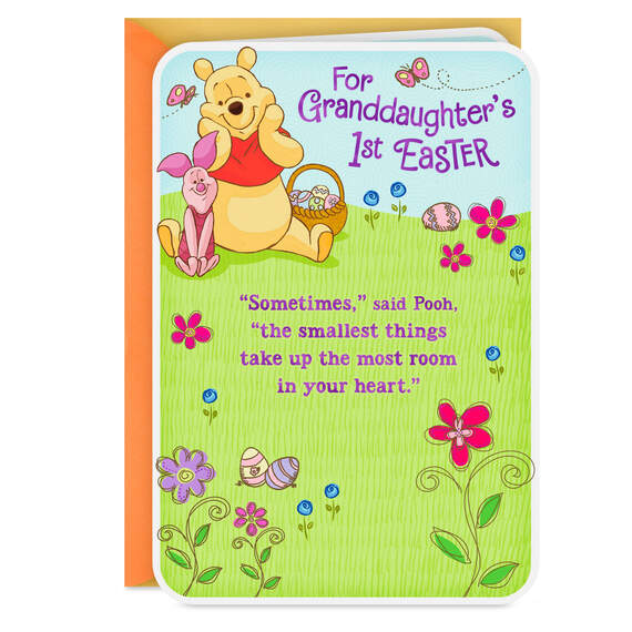 Disney Winnie the Pooh First Easter Card for Granddaughter