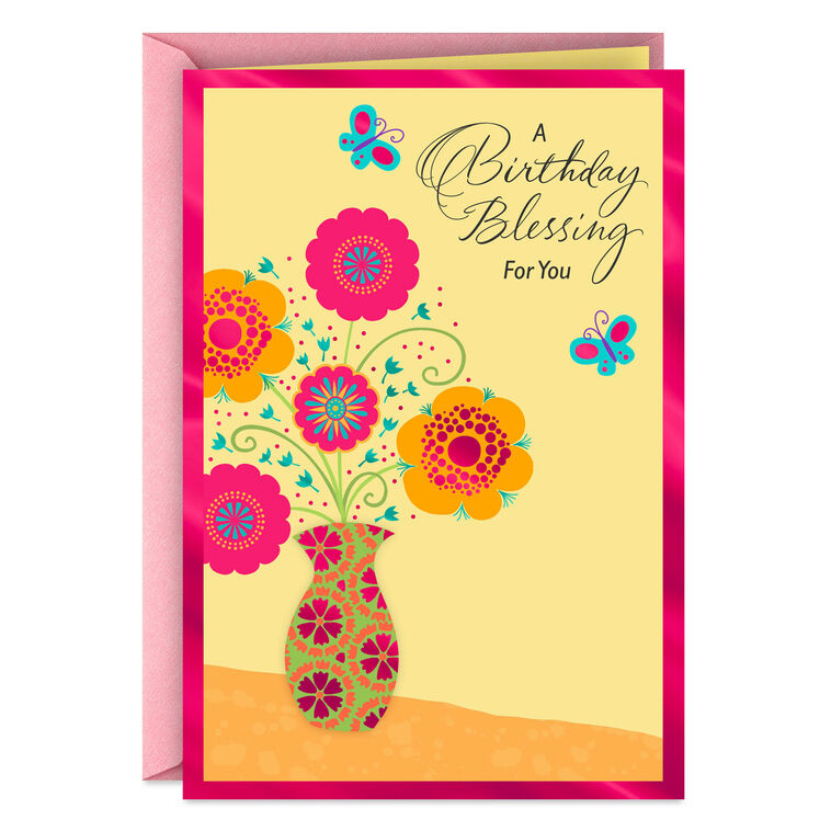 Blessings and Good Things Religious Birthday Card