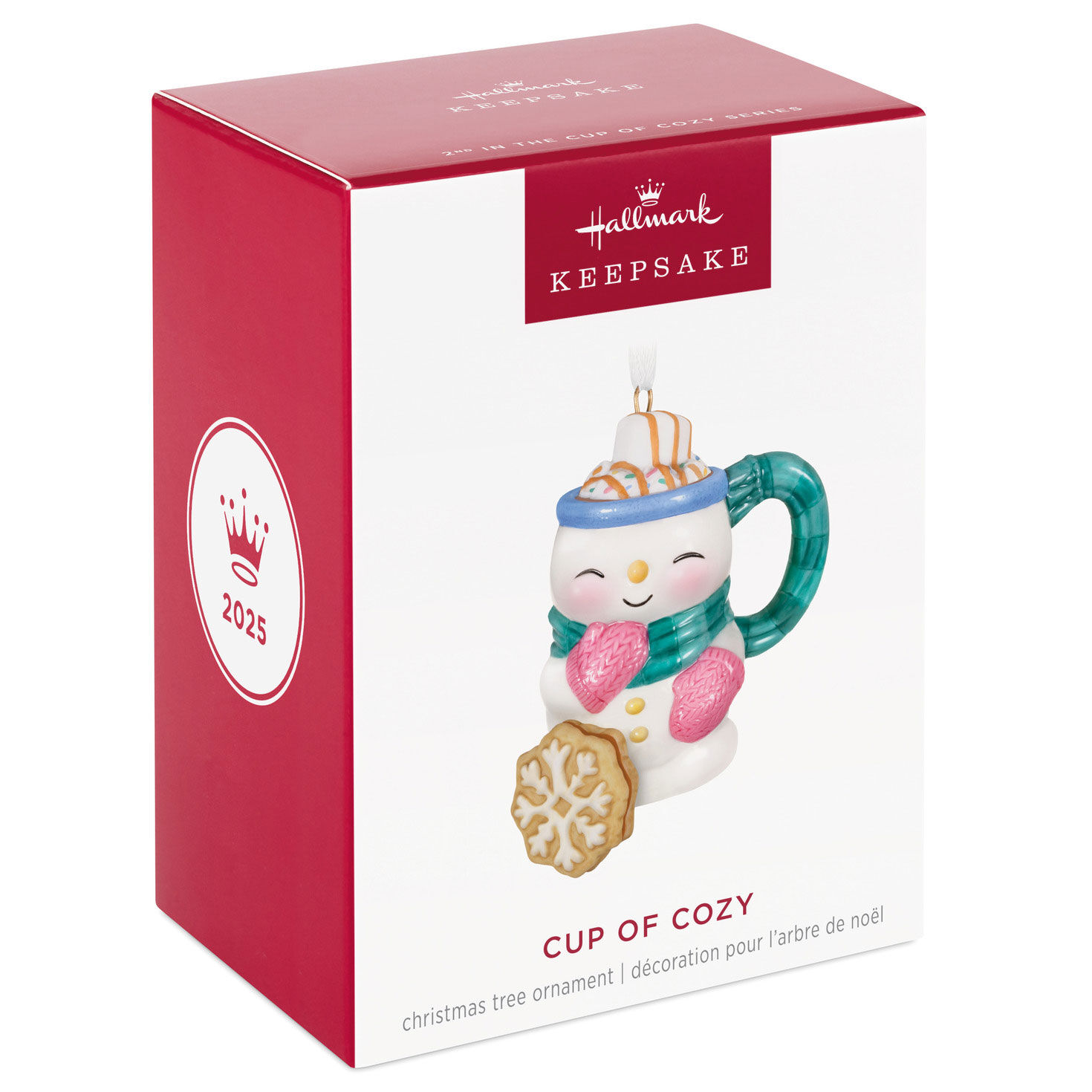 Snowman With Pink Mittens Mug Keepsake Ornament package front image number 7