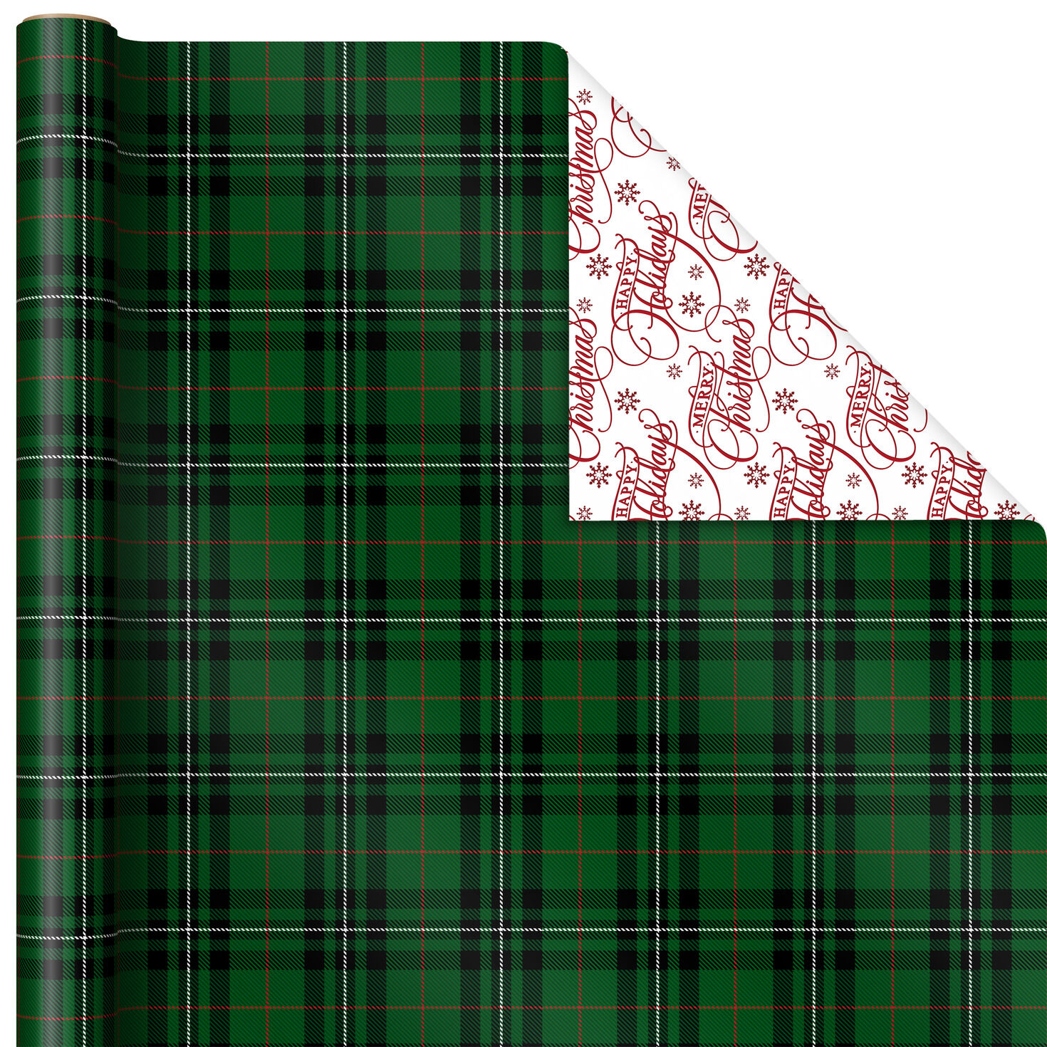 Santa and Plaids Assorted Reversible Gift Wrap  image number 5