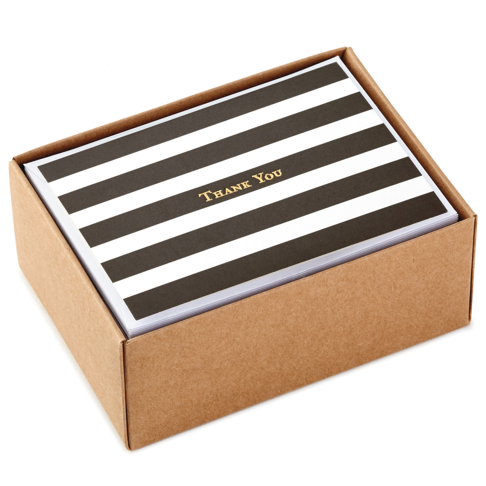 BlackandWhite Striped Blank ThankYou Notes, Box of 40 Note Cards