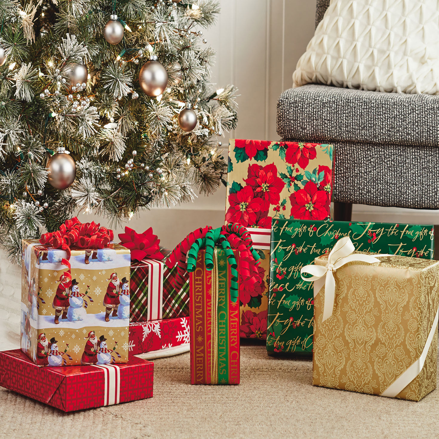 Traditional Christmas 4-Pack Reversible Wrapping Paper Rolls, 150 sq. ft. for only USD 19.99 | Hallmark