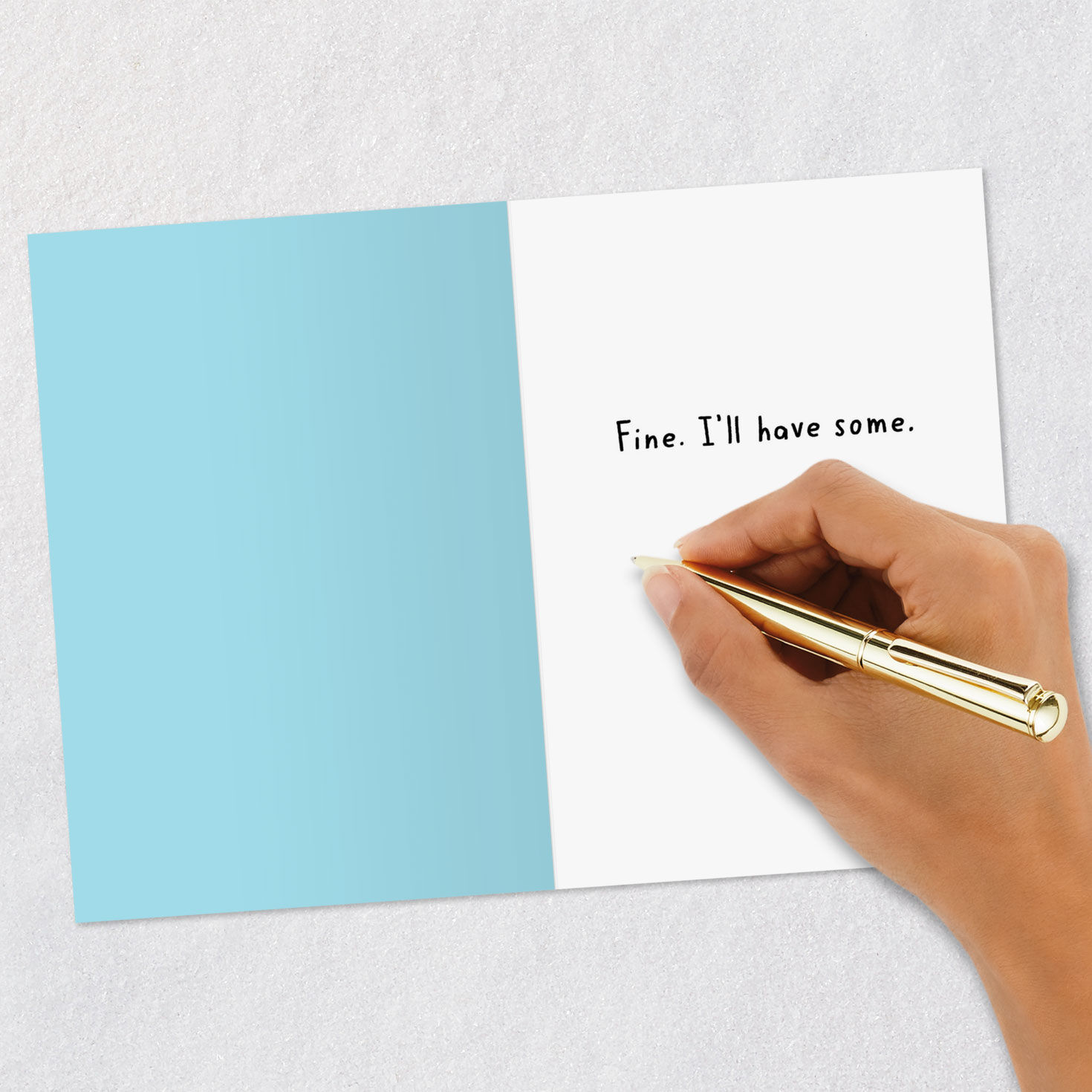 Unimpressed Unicorn on Blue Birthday Card signing card image number 6