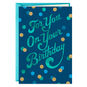 Turquoise, Blue and Gold Polka Dots Birthday Card Card Front image number 1