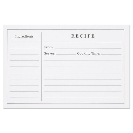 Standard Recipe Cards, Pack of 36, 