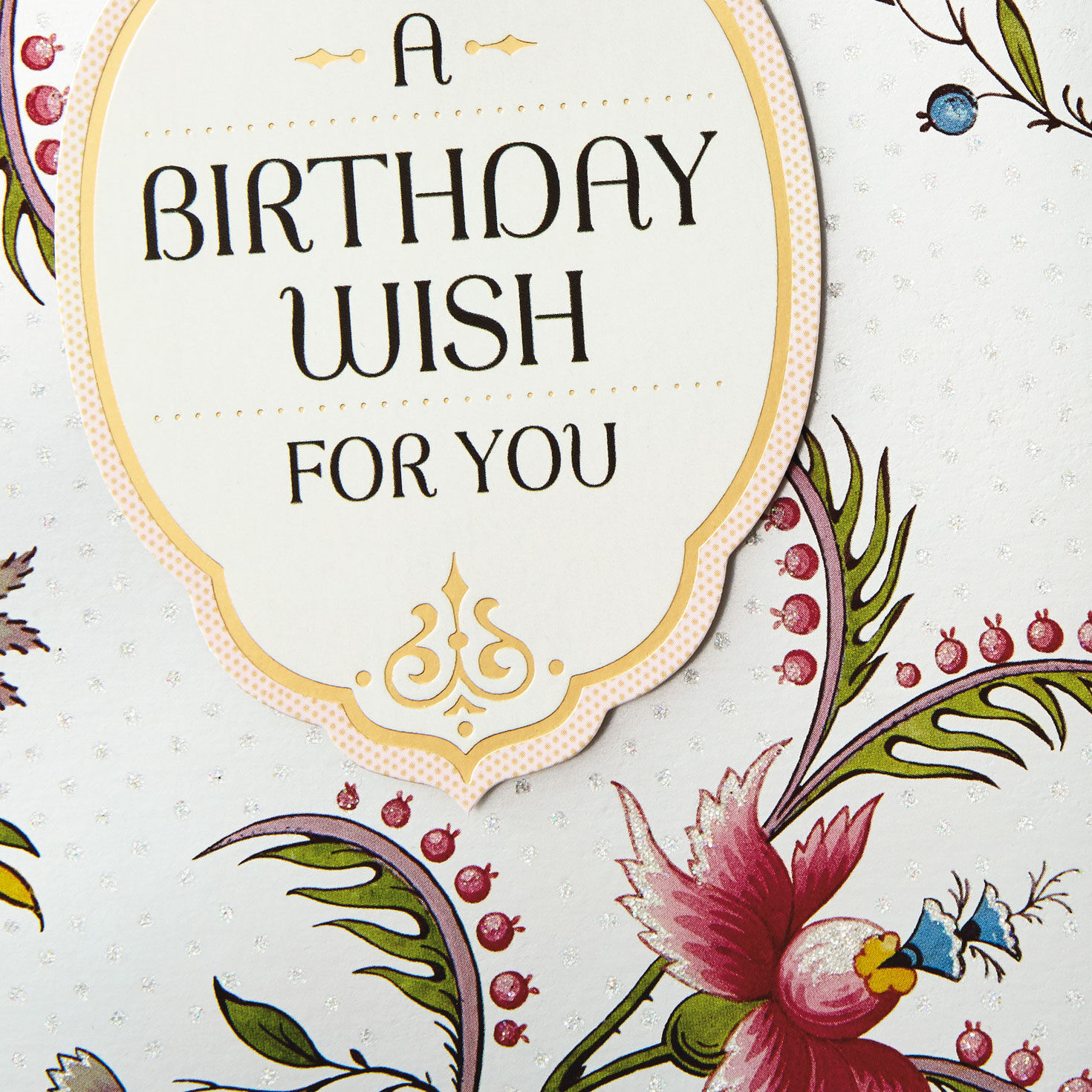 Pink and Green Floral Birthday Card Card Front Detail image number 4