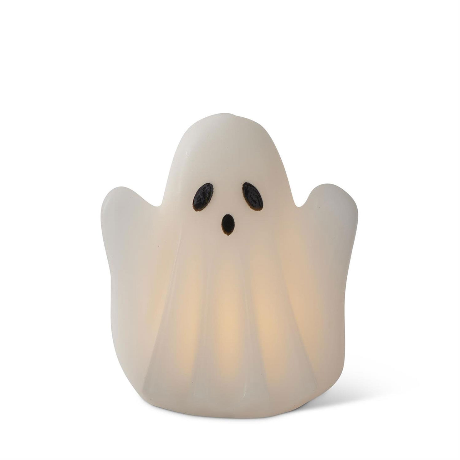 K&K Interiors Wax Ghost Figurine With LED Light, 6"